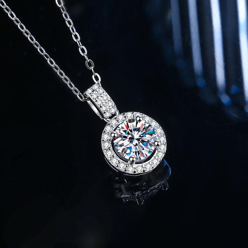 Eight Hearts Arrows Zircon Round Bag Female Clavicle Chain Pendants