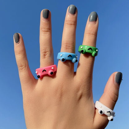 Macaron Color Series Chick Female Three-dimensional Frog Rings