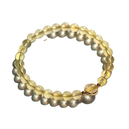 Women's Citrine Rutile Gold Rutilated Quartz Summer Bracelets