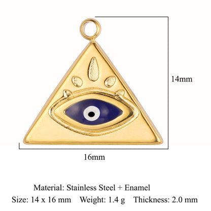 Eyes Bohemian Natural Stone Titanium Steel Pendants