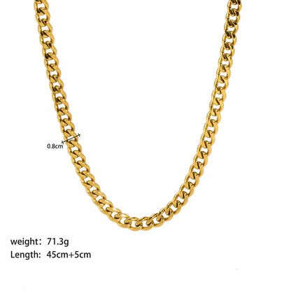 Women's & Men's Stainless Gold Hip Hop Cuban Link Necklaces