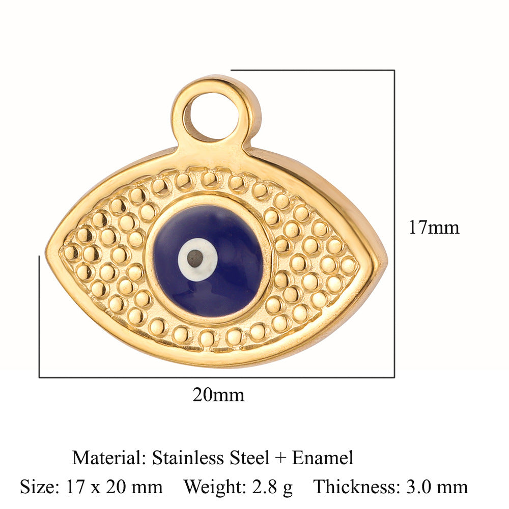 Eyes Bohemian Natural Stone Titanium Steel Pendants