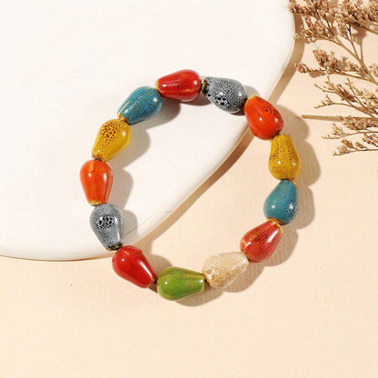 Ceramic Ornament Fashion Flower Glaze Beads Casual Bracelets