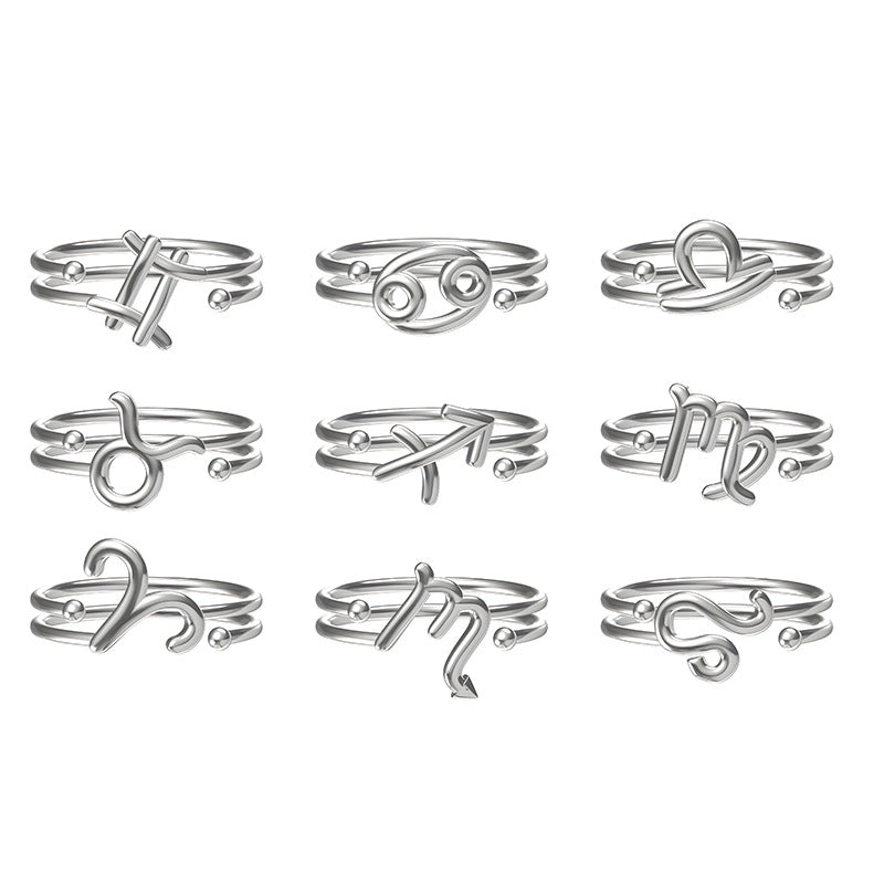 Layer Twee Constellations Glossy Simple Male Female Rings