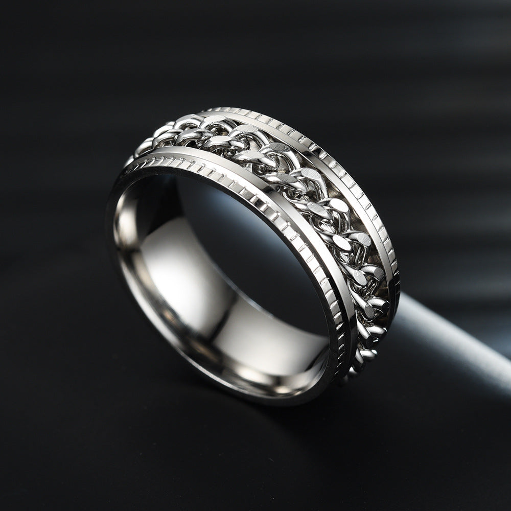 Men's Bottle Opener Stainless Steel Chain Unique Rings
