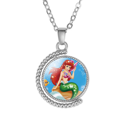 Little Mermaid Double-sided Rotatable Exquisite Sweater Necklaces