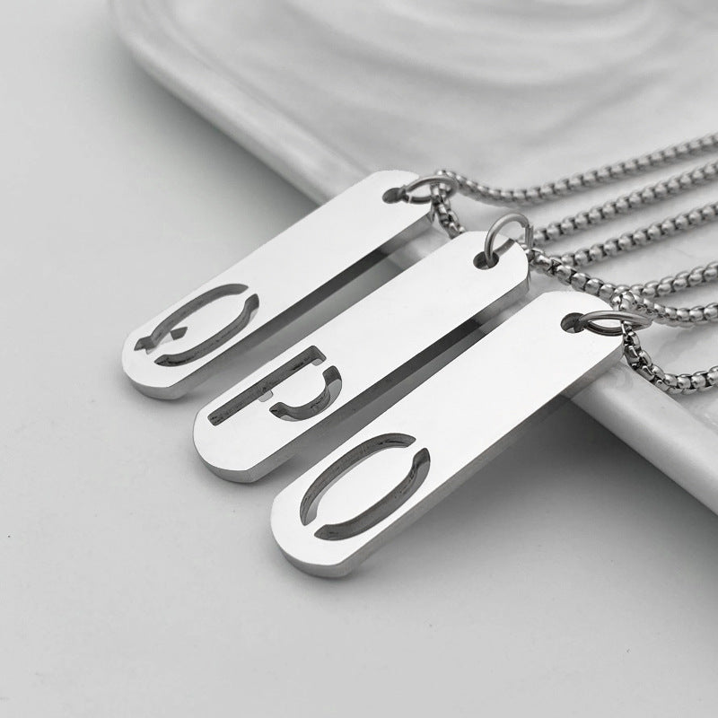 Fashion Titanium Steel Square Hip Hop Pendants