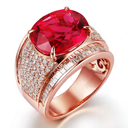Adjustable Imitation Ruby Zircon Full Diamond Rings