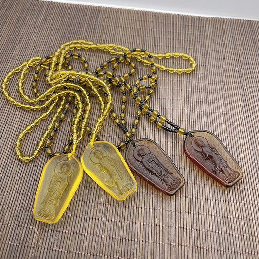 Buddha Bodhisattva Amitabha Six Words Glass Pendants