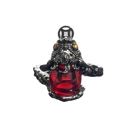 Red Gemstone Open Female Cold Exquisite Rings