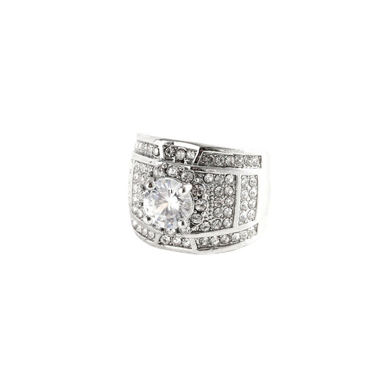 Women's Sier Luxury Full Diamond Inlaid White Rings