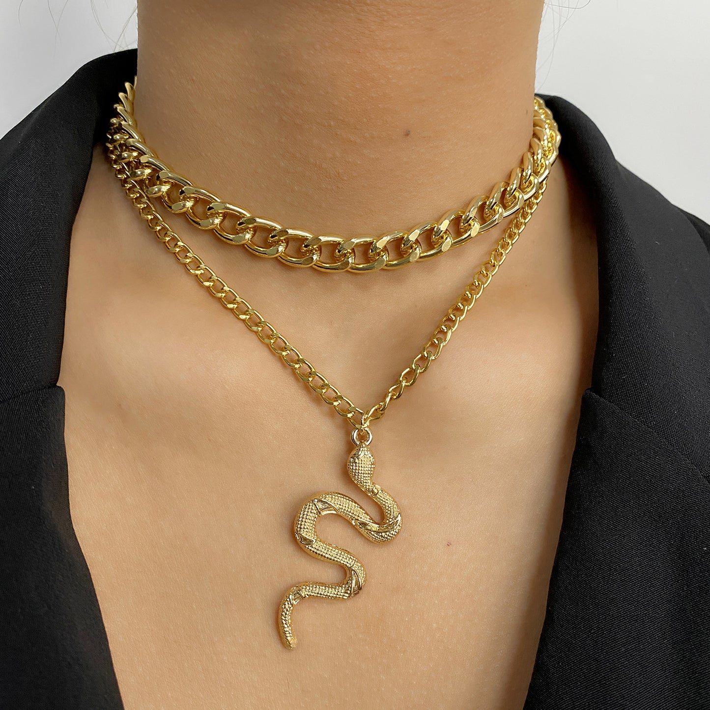 Punk Chain Snake Design Street Hip Hop Necklaces