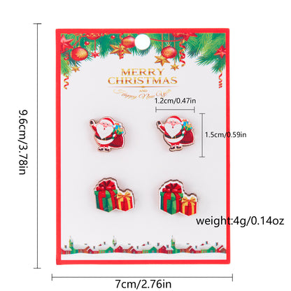 Women's Snowman Snowflake Combination Suit Wooden Cardboard Earrings