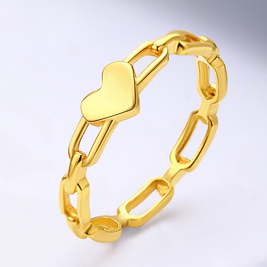 Heart-shaped Titanium Steel Female Minimalism Personality Rings