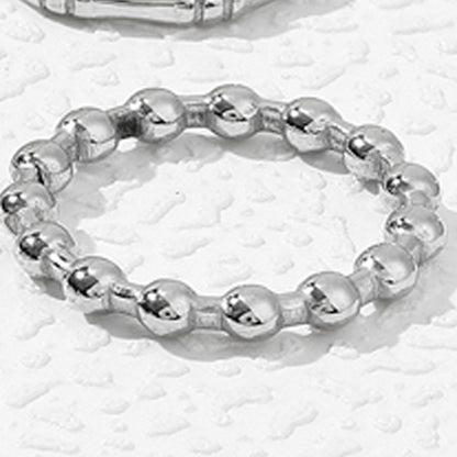 Steel Bamboo Female Six Pattern Niche Rings