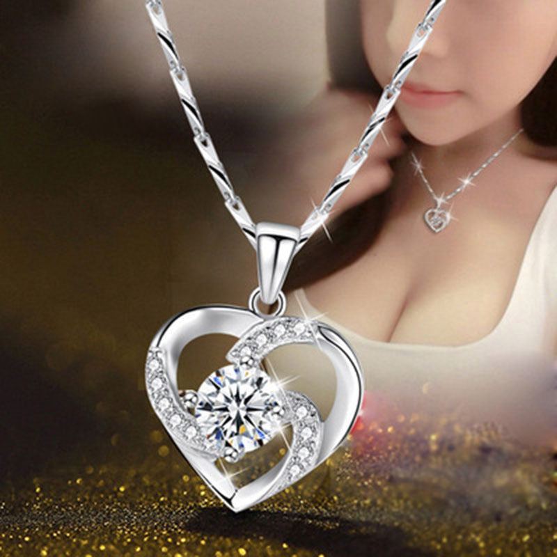 Jewelry Female Accessories Couple Heart-shaped Zircon Pendants