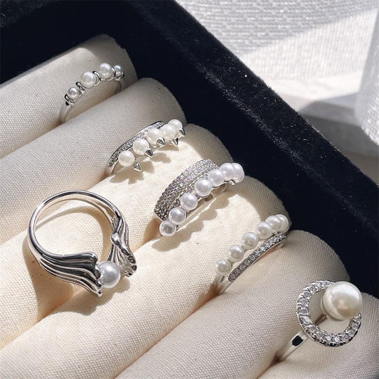 Rhinestone Elegant Open-end Personality French Minority Design Sense Rings