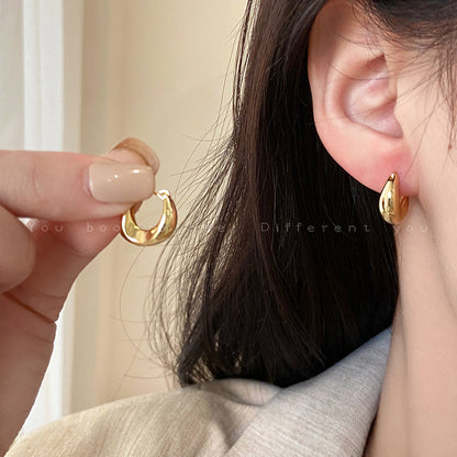 Square Metal Ear Cuff Female Style Quality Golden Earrings