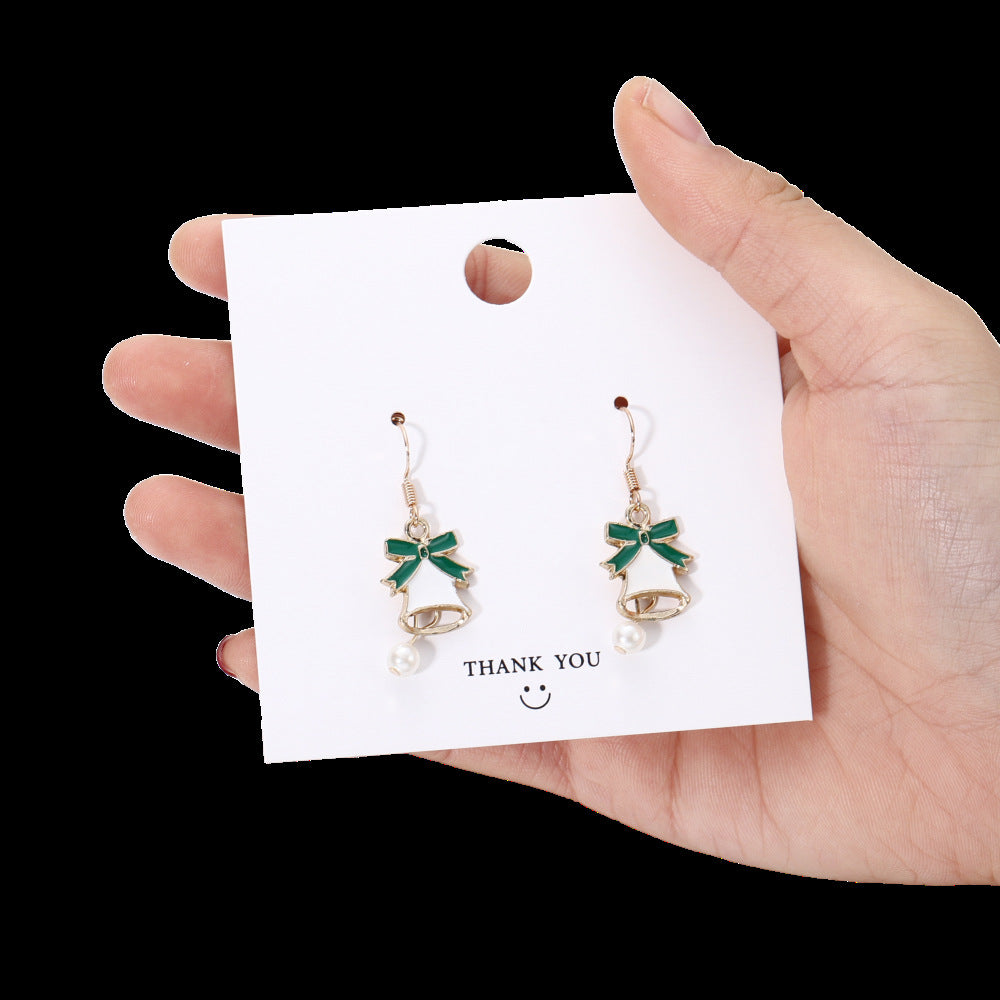 Christmas Tree Elderly Snowflake Crutch Creative Earrings