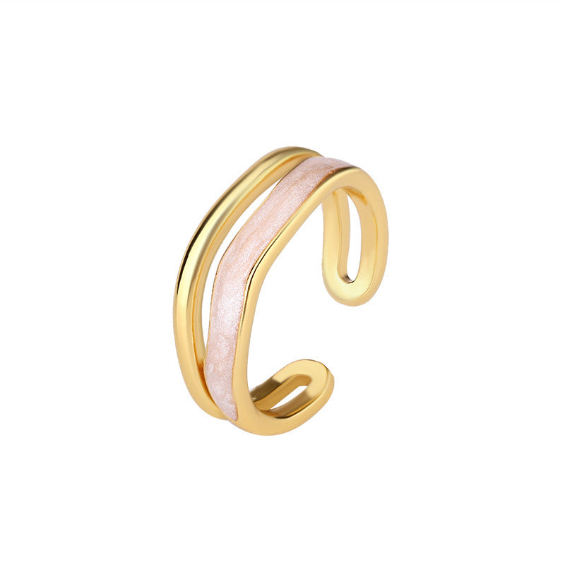 Cream White Enamel Female Design High-grade Rings