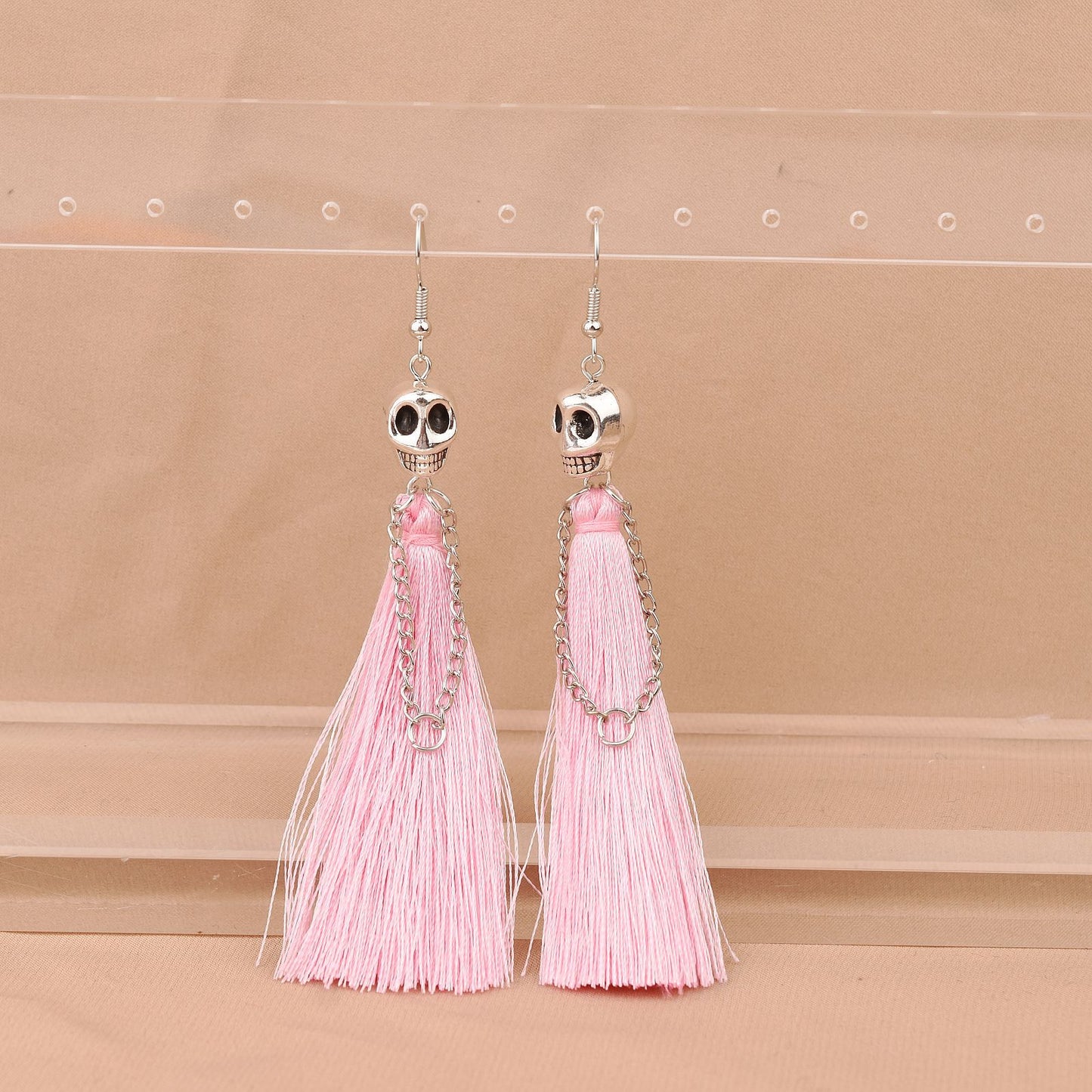 Women's Halloween Skull Tassel Hanging Punk For Earrings