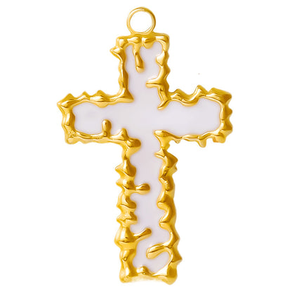 Stainless Steel Titanium Irregular Pattern Golden Pendants