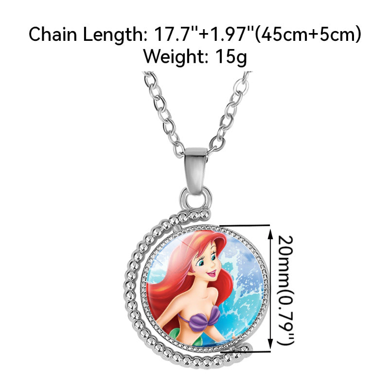 Little Mermaid Double-sided Rotatable Exquisite Sweater Necklaces