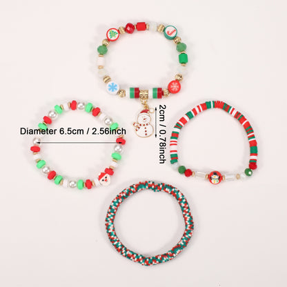 String Beads Snowman Tree Old Man Bracelets