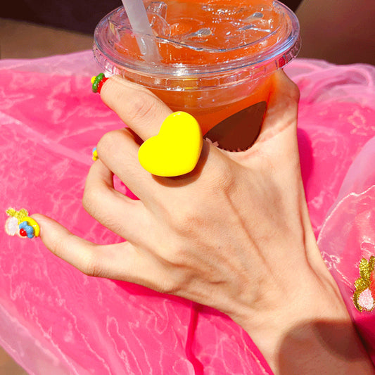 Cute Personality Minority Simple Peach Heart Rings