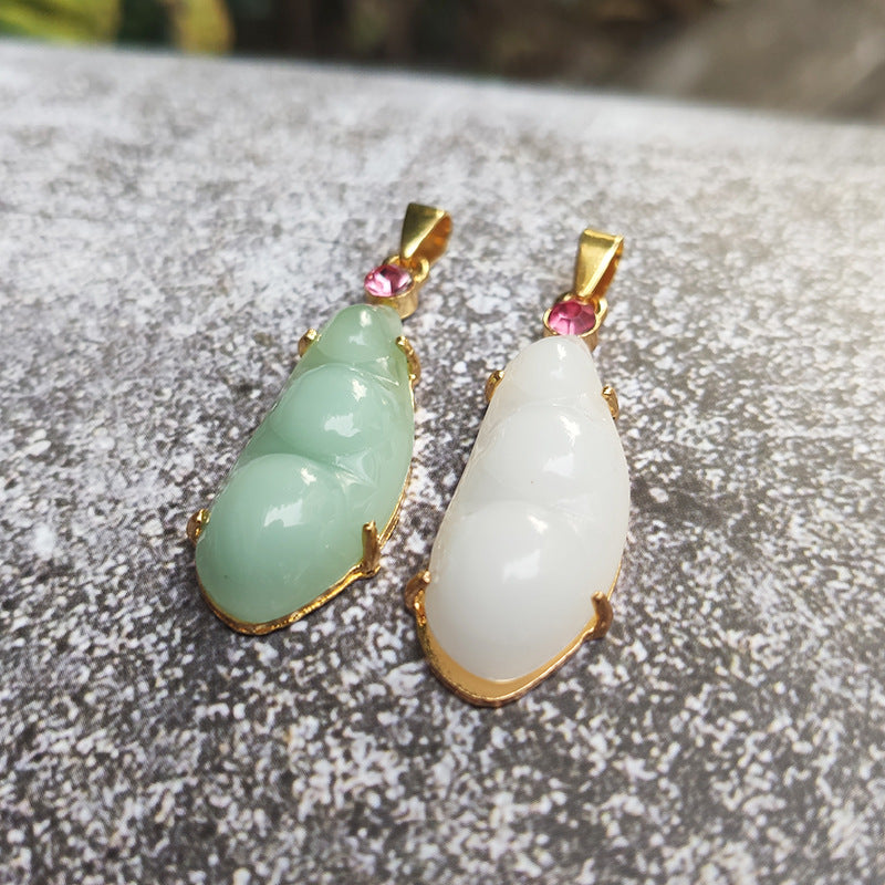 Women's & Men's Imitation Jade Ethnic Style Couple Sweater Pendants