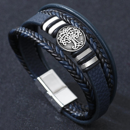 Men's Fashion Personality Woven Leather Ing Tree Bracelets