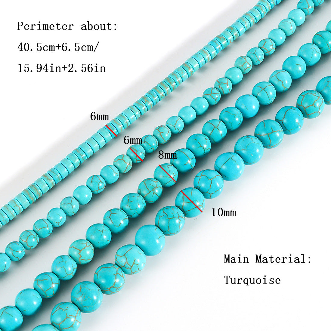 Turquoise Round Beads String Of Personalized Short Chain Necklaces