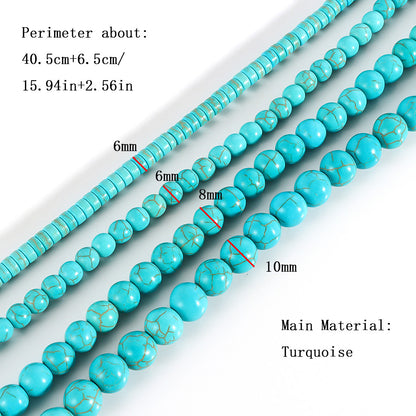 Turquoise Round Beads String Of Personalized Short Chain Necklaces