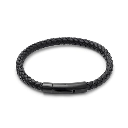 Women's & Men's Steel Snap Button Leather Cord Wearable Bracelets