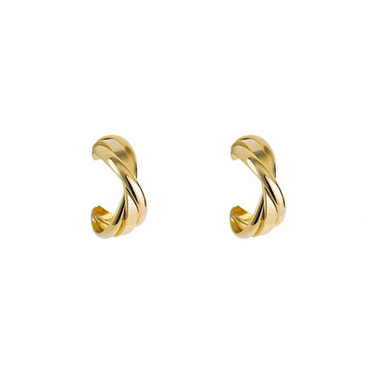 Women's Retro Golden Style Hoop High Sense Ear Earrings