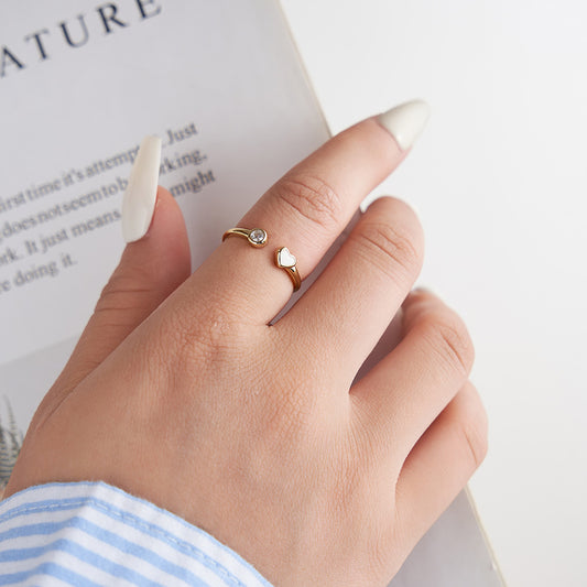 Open Adjustable Shining Cubic Zirconia Love Rings