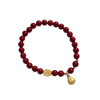 Women's Cinnabar For With Blessing Card Peace Buckle Gourd Bracelets