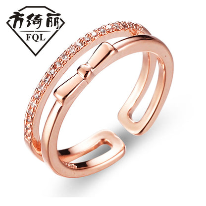 Personality Trendy Female Design Light Luxury Cold Style Open Rings