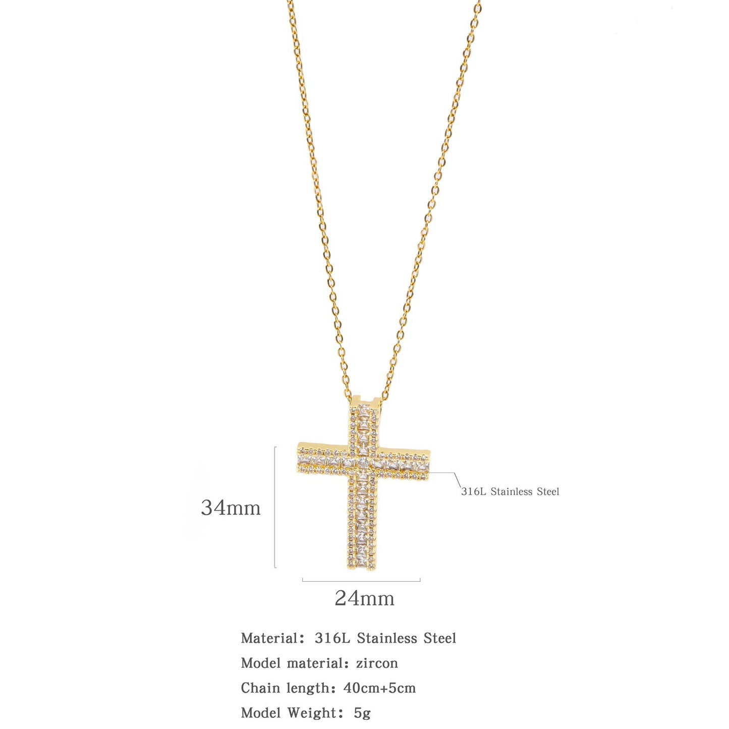 Plating Cross Female Titanium Steel Clavicle Necklaces