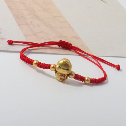 Year Of Snake Woven Love Holding Rabbit Spirit Bracelets