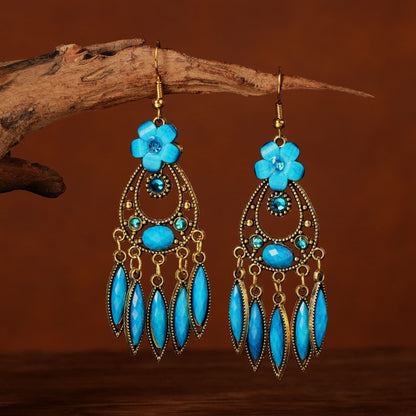 Ethnic Style Long Feather Temperamental Tassels Personality Earrings