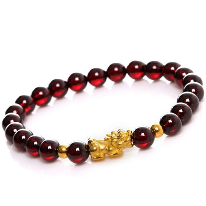 Imitation Garnet Simple Couple Gilt Small Bracelets