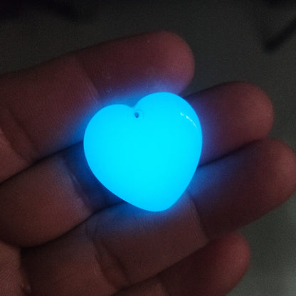 Colorful Luminous Stone Peach Heart Ornament Pendants