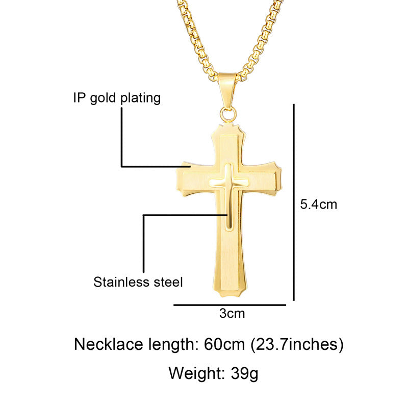 Ornament Stainless Steel Cross Shelf Titanium No Pendants