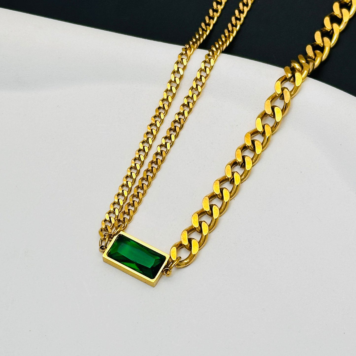 High-grade Green Diamond Mori Style Temperament Necklaces