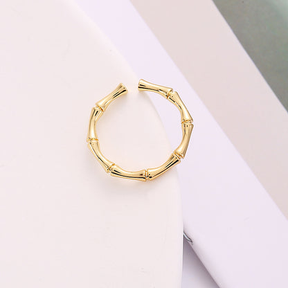 Women's Adjustable Simple Bamboo Light Luxury Minority Rings