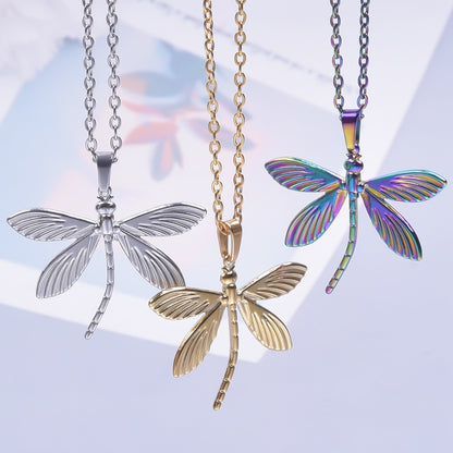 Stainless Steel Dragonfly Ornament Accessories Light Necklaces