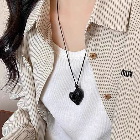 Heart Pull-out Adjustable Sweater Chain Niche Necklaces