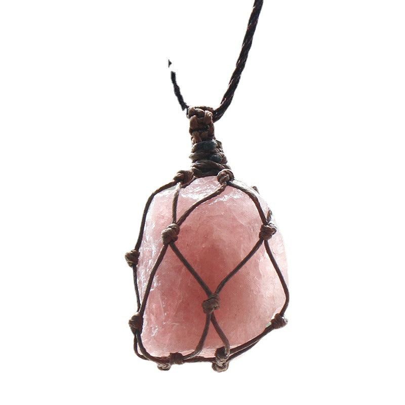 Stone Net Pocket Crystal Agate Rule Pendants