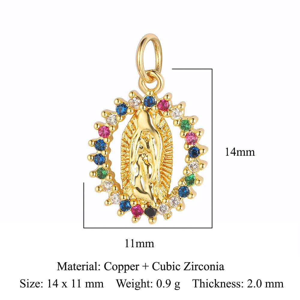 Wings Tower Copper Zircon Shell Pin Pendants